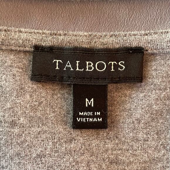 Talbots Gray Knit Tank Top Women M Contrast Neckline Closet Basic Layering Piece - Picture 4 of 5